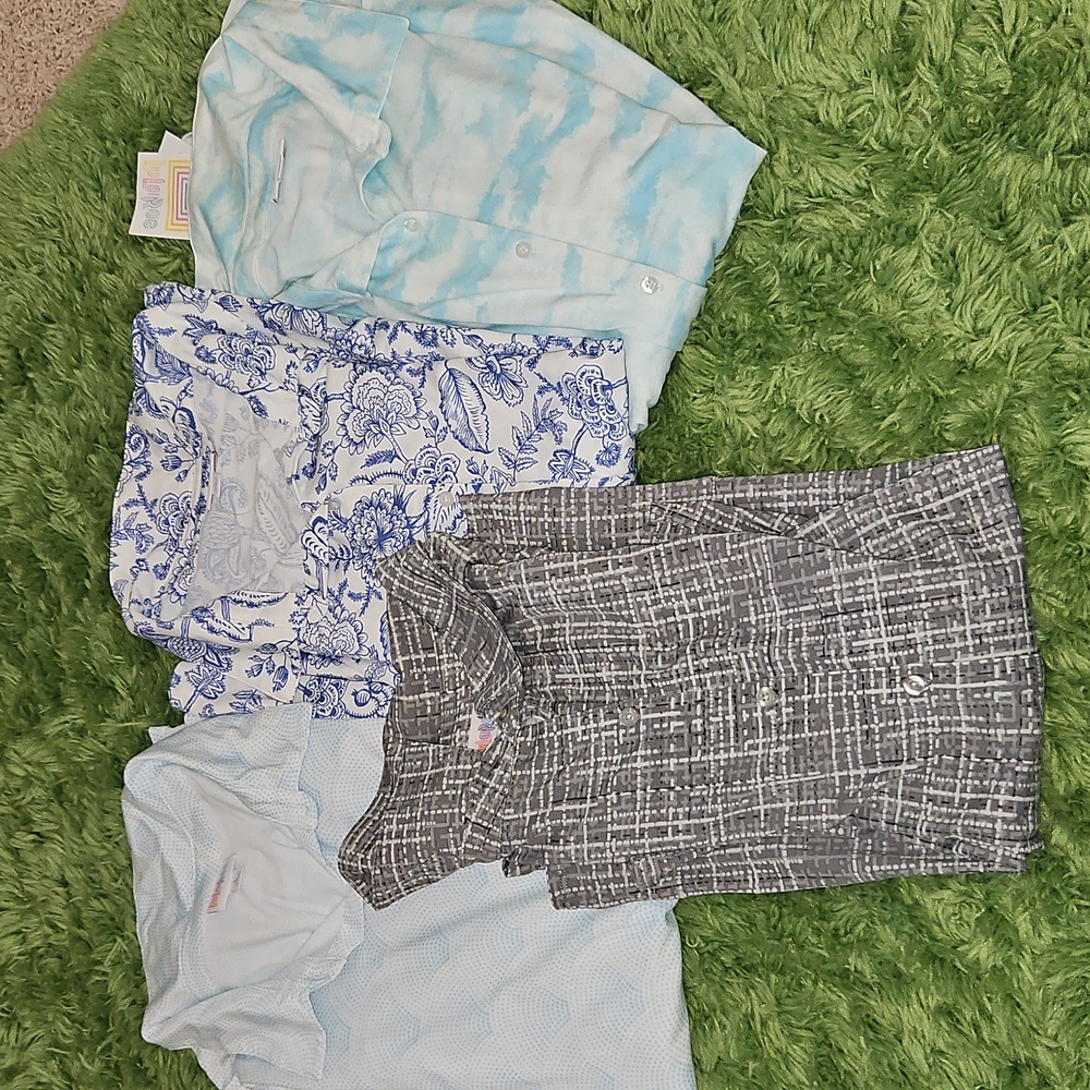 NEW 4 Lularoe Button Up Long Sleeve Shirts Bundle